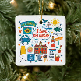 Adorno De Cerámica Viaje Familiar Personalizado de Navidad en Delawar