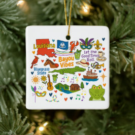 Adorno De Cerámica Viaje Familiar Personalizado de Navidad en Louisia