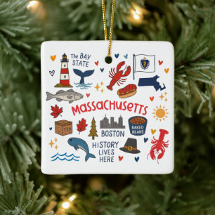 Adorno De Cerámica Viaje Familiar Personalizado de Navidad en Massach
