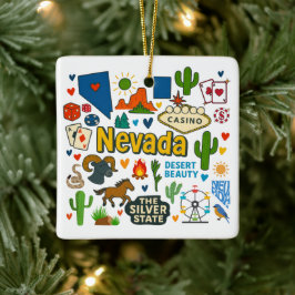 Adorno De Cerámica Viaje Familiar Personalizado de Navidad en Nevada