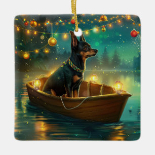 Adorno De Cerámica Viaje Festivo de Navidad del Kelpie Australiano