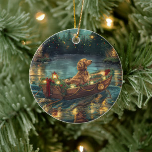 Adorno De Cerámica Viaje Festivo de Navidad del Lebrel Afgano