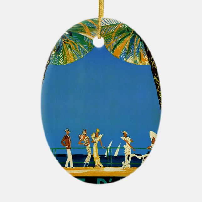 Adorno De Cerámica Viaje francés en la Costa Azul (Frente)