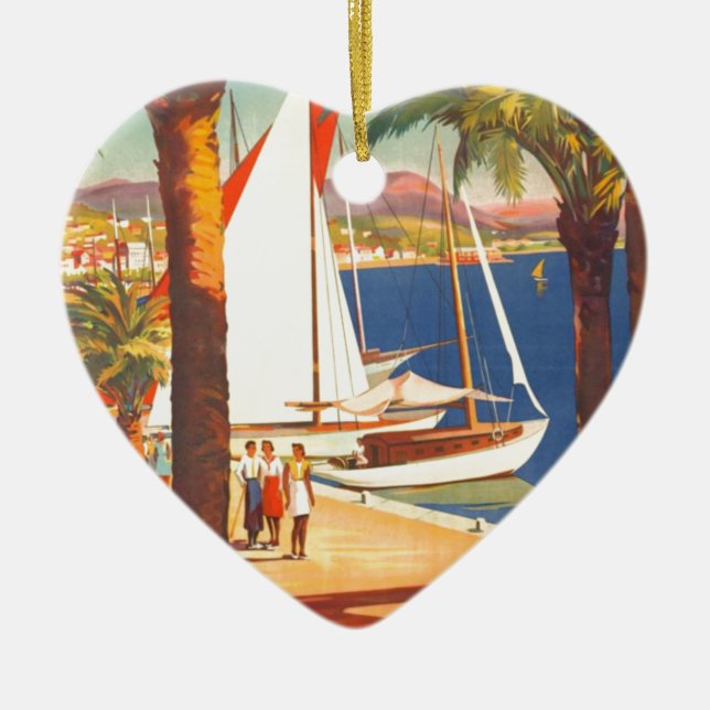 Adorno De Cerámica Viaje francés en la Costa Azul (Frente)