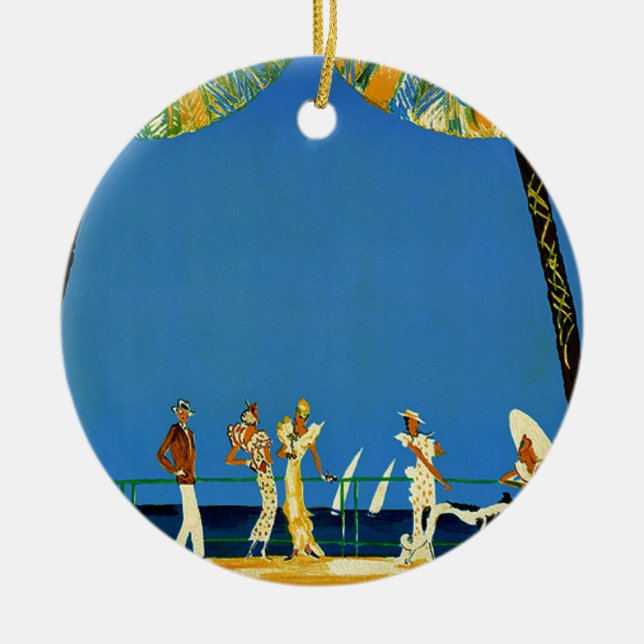 Adorno De Cerámica Viaje francés en la Costa Azul (Frente)