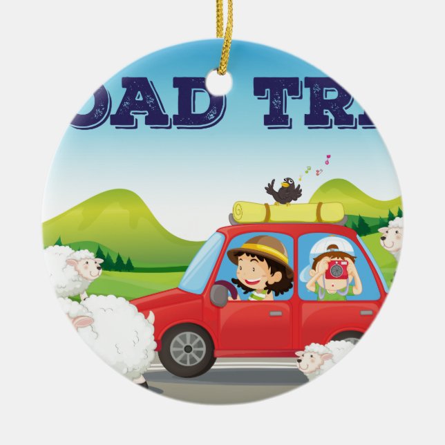 Adorno De Cerámica Viaje por carretera (Frente)