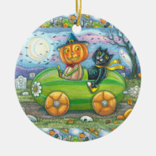 ADORNO DE CERÁMICA VIAJE POR CARRETERA HALLOWEEN, AMIGOS DE JACK Y GA