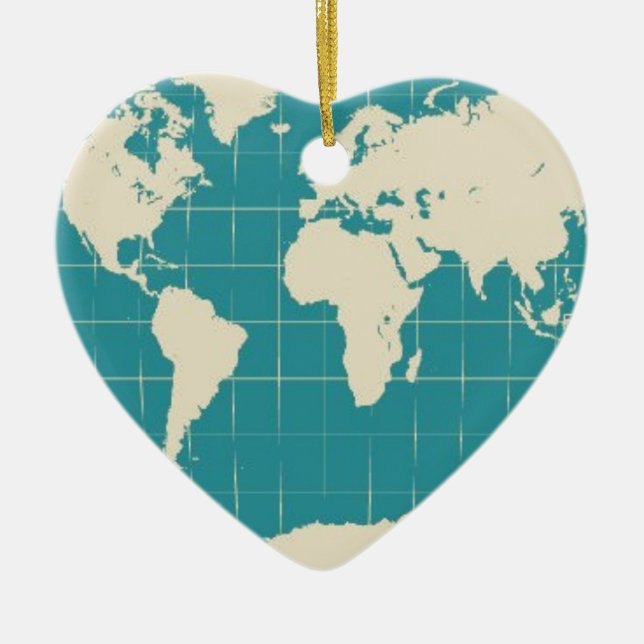 Adorno De Cerámica Viajero de mundo (Frente)