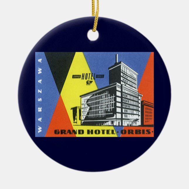 Adorno De Cerámica Viajes antiguos Europa, Varsovia (Warszawa), Polon (Frente)