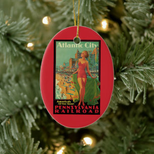 Adorno De Cerámica Viajes Antiguos, Rubia de la Playa del Resort de A