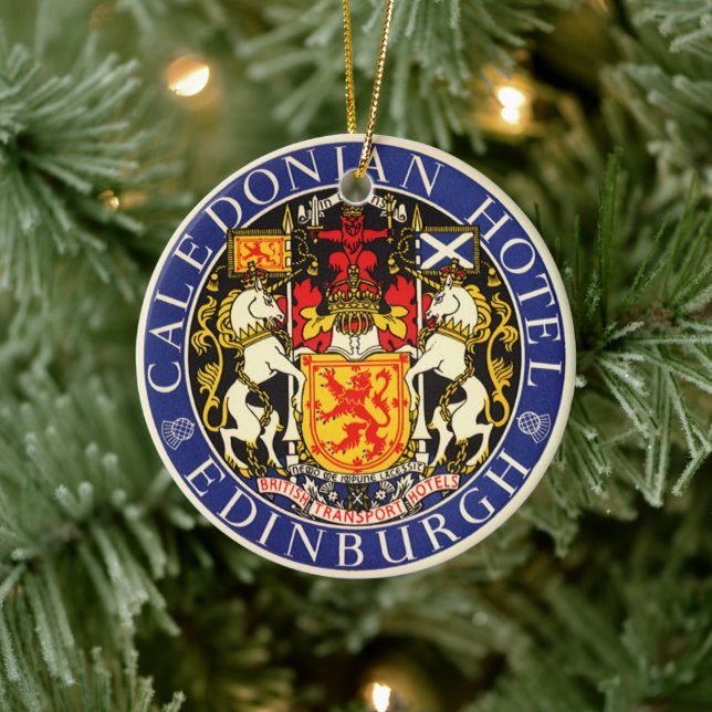 Adorno De Cerámica Viajes de época Hotel Caledonian Edimburgo Escocia (Árbol)