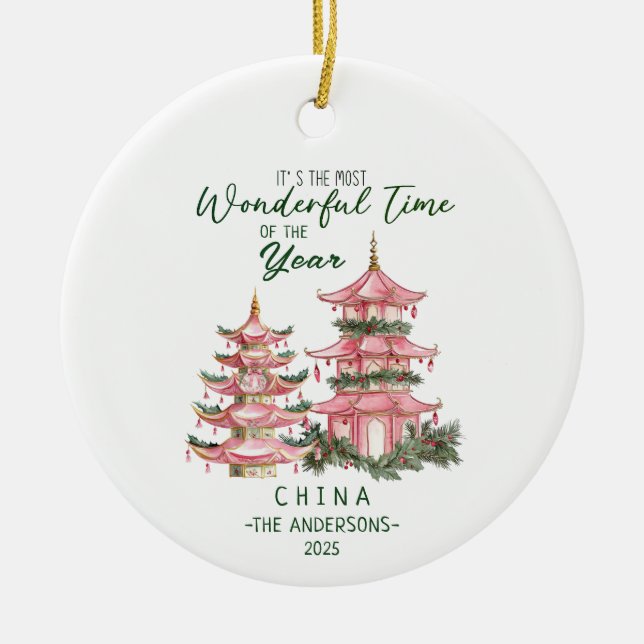 Adorno De Cerámica Viajes de navidades en China para Personalizados (Frente)