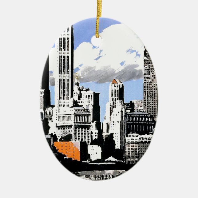 Adorno De Cerámica Viajes de Nueva York (Frente)