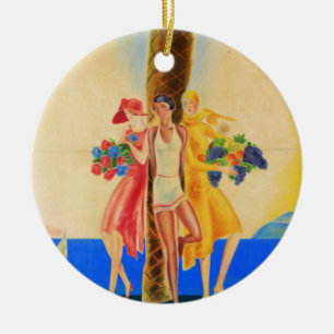 Adorno De Cerámica Viajes franceses de Cannes de época