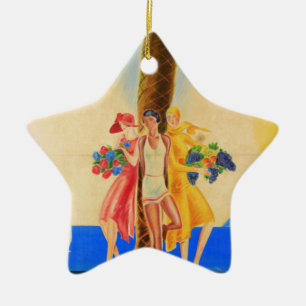 Adorno De Cerámica Viajes franceses de Cannes de época