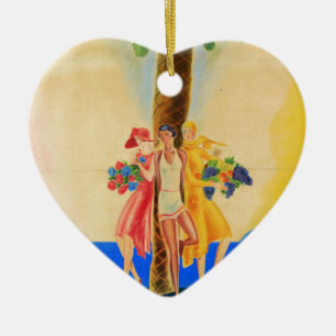 Adorno De Cerámica Viajes franceses de Cannes de época