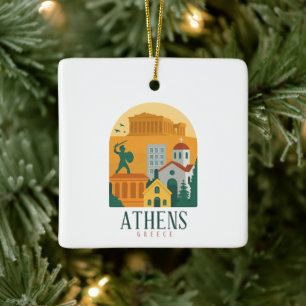 Adorno De Cerámica Viajes Vintage Atenas Greece - Parthenon