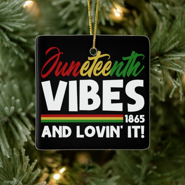 Adorno De Cerámica Vibes de junio - Día de la Libertad 1865 Historia  (Árbol)