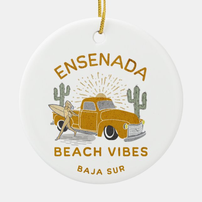 Adorno De Cerámica Vibes de la playa de Ensenada (Frente)