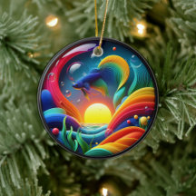 Vibrant Colored Glass Abstract Betta Fish