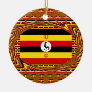 Adorno De Cerámica Vibrante arte inspirado en la bandera de Uganda
