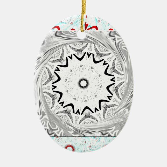 Adorno De Cerámica Vibrante cultura africana: Una fusión rosa y cian (Frente)