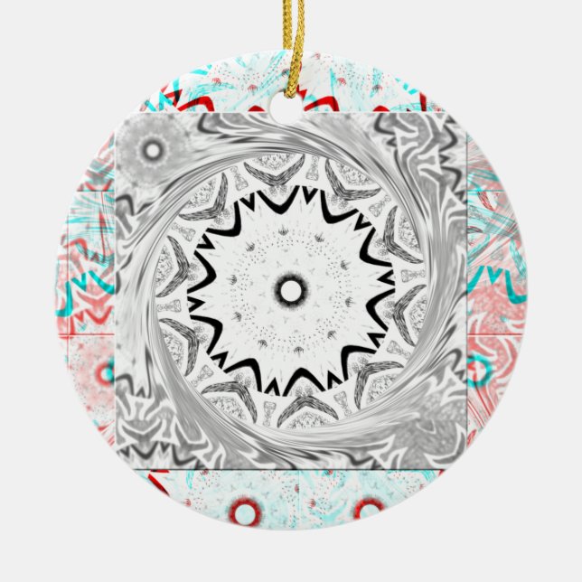 Adorno De Cerámica Vibrante cultura africana: Una fusión rosa y cian (Frente)