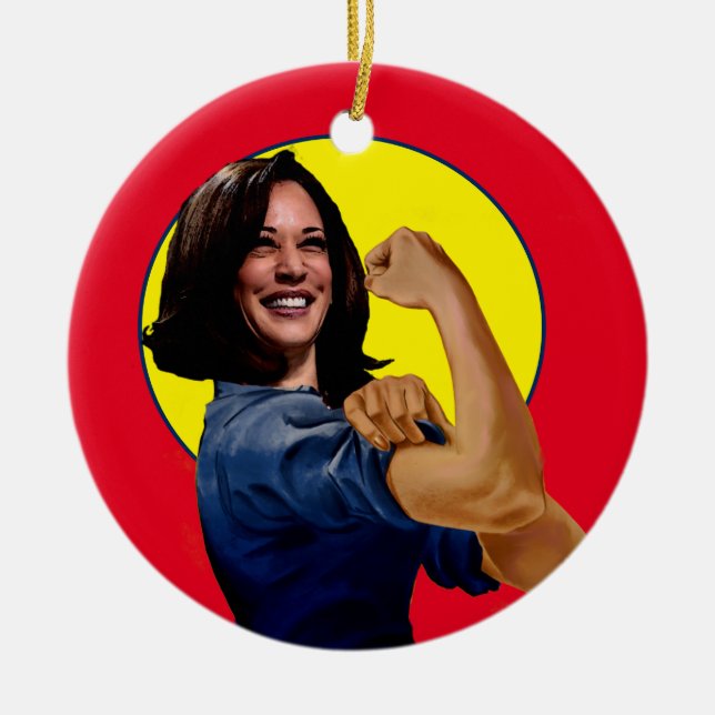 Adorno De Cerámica Vice Presidente Kamala Harris como Rosie (Frente)