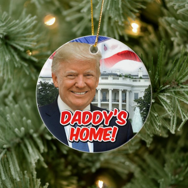 Adorno De Cerámica Victoria del presidente del hogar de papá, Donald  (Árbol)