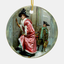 Adorno De Cerámica Victorian de la cena de navidad