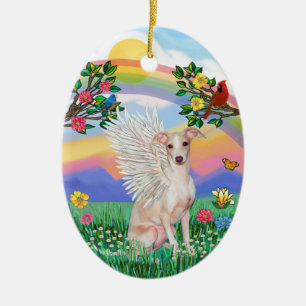 Adorno De Cerámica Vida arcoiris - Greyhound italiano (fawn)