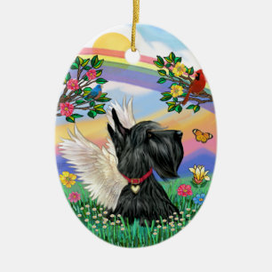 Adorno De Cerámica Vida Arcoíris - Terrier Escocés