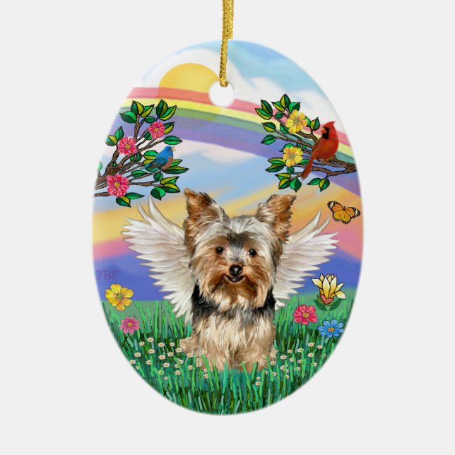 Adorno De Cerámica Vida arcoiris - Yorkshire Terrier #17 (Frente)
