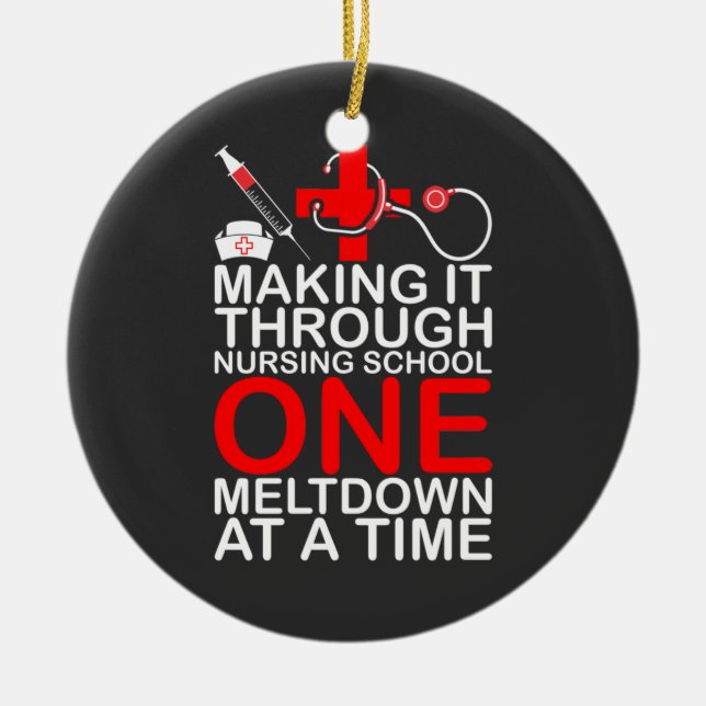 Adorno De Cerámica Vida de enfermería | Conseguirlo Mediante La Escue (Frente)