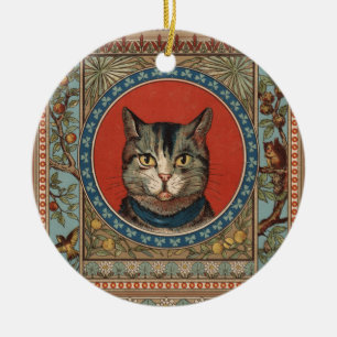 Adorno De Cerámica Vida de gato vintage para gatito clásico victorian