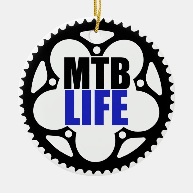 Adorno De Cerámica Vida en bicicleta de montaña (Frente)