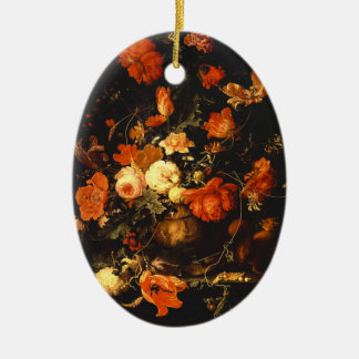 Adorno De Cerámica Vida fija con flores vintage - Abraham Mignon