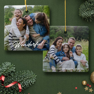 Adorno De Cerámica Vida maravillosa dos Navidades simples con fotos