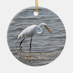 Adorno De Cerámica Vida silvestre nacional de Chincoteague Gran Heron