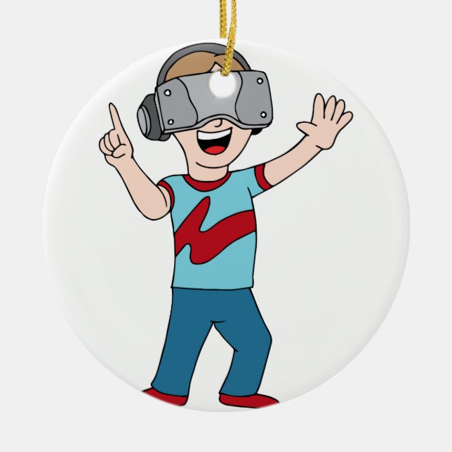 Adorno De Cerámica Videojugador del vídeo de la realidad virtual (Frente)
