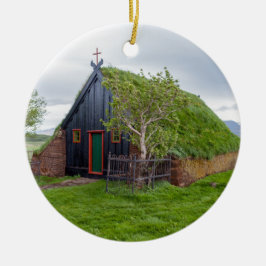 Adorno De Cerámica Vidimyri Turf Church in the north of Iceland