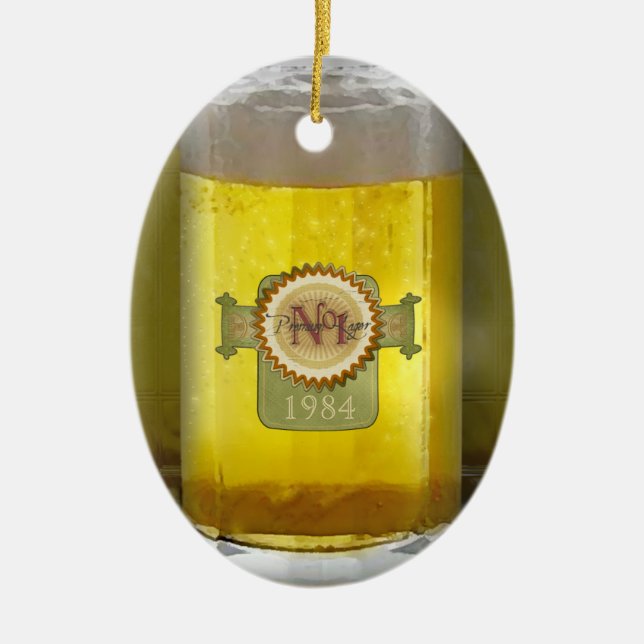 Adorno De Cerámica Vidrio de cerveza personalizado divertido (Frente)