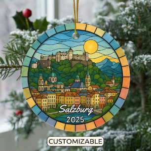 Adorno De Cerámica Vidrio Manchado Personalizado Salzburgo, Austria