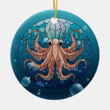 Vidrio manchado, pulpo de vidrio manchado