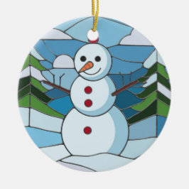 Adorno De Cerámica Vidrio manchado, vidrio manchado de nieve