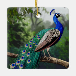 Adorno De Cerámica Vidrio manchado, vidrio manchado de pavo real