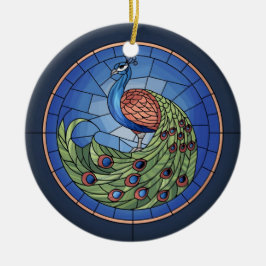 Adorno De Cerámica Vidrio manchado, vidrio manchado de pavo real