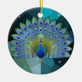 Adorno De Cerámica Vidrio manchado, vidrio manchado de pavo real