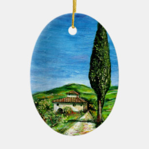ADORNO DE CERÁMICA VIEJA CASA DE LABRANZA EN TOSCANA