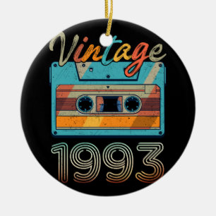 Adorno De Cerámica Vieja Cinta Cassette Retro 30 cumpleaños 30